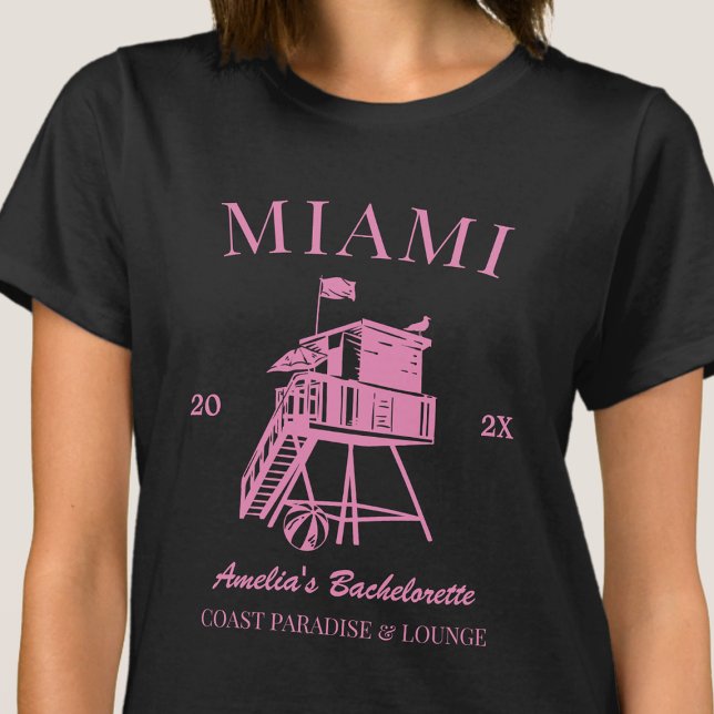 Camiseta Percurso de Meninas de Festa de solteira de Praia  (Criador carregado)