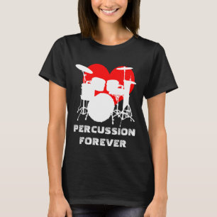 Camiseta Percussão para sempre, preto personalizável e engr