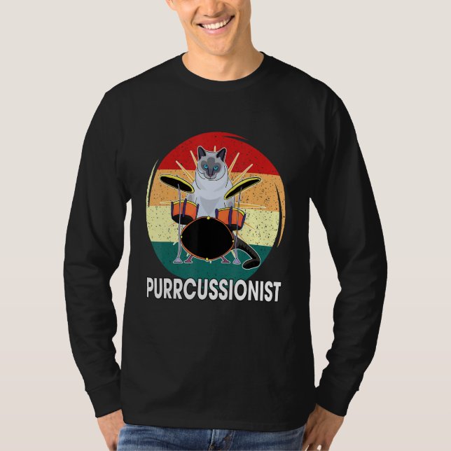 Camiseta Percussion Drummer Drumming Drums Saying I Kitten  (Frente)