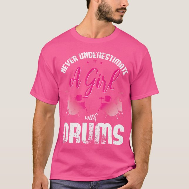 Camiseta Percussion Drummer Girls Oferecem Instrumento Musi (Frente)