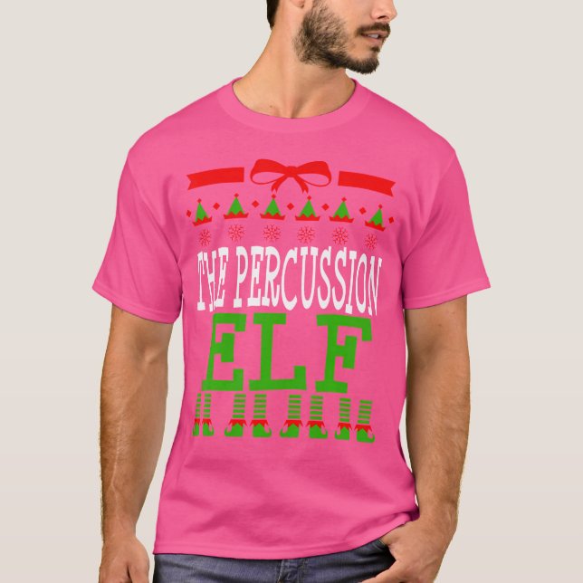 Camiseta Percussion Elf Engraçado Correspondência Marcha Cr (Frente)