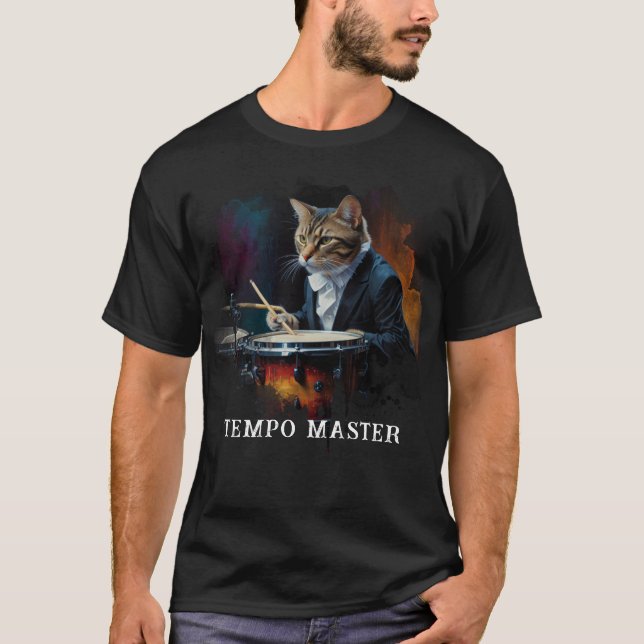 Camiseta *~* Percussionista Legal DRUMMER Cat AP91 TUXEDO (Frente)