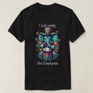 Camiseta Percussionista Melódico Eu gosto muito de elefante