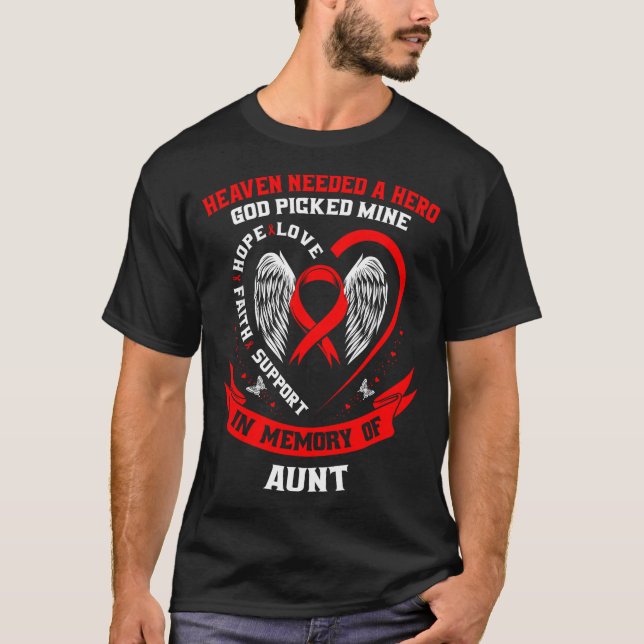 Camiseta Perda De Amado Tia Conscientização Doença Cardíaca (Frente)