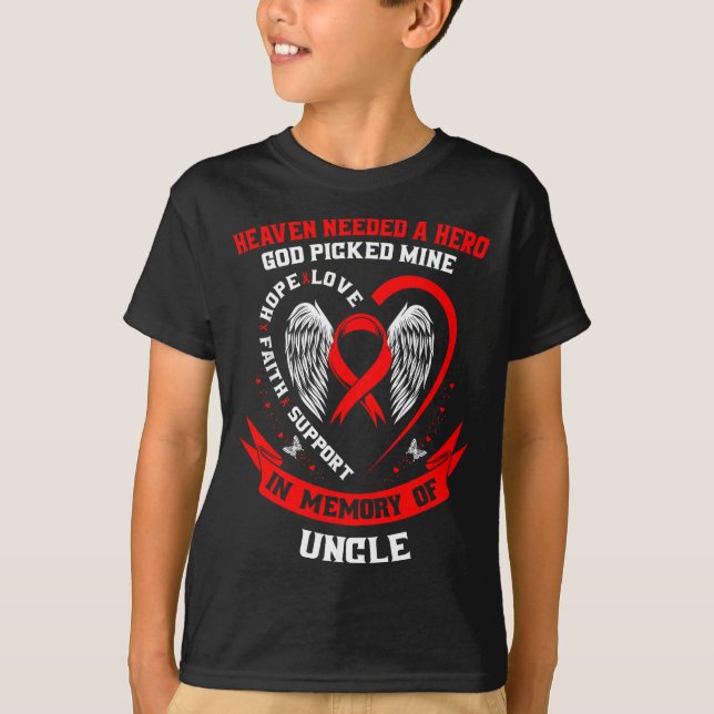 Camiseta Perda De Um Ser Querido Tio Conscientização Doença (Frente)