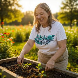 Camiseta Perdão e tamanho das mulheres
