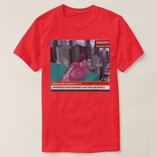 Camiseta Perdas deprimidas do pombo (Frente do Design)