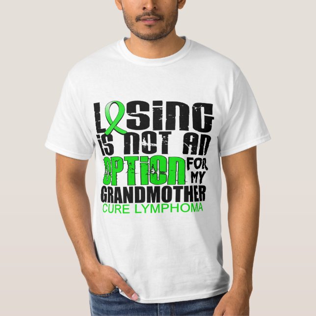 Camiseta Perdendo não a avó do linfoma da opção (Frente)