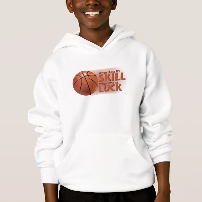Camiseta Perder Skill Ganhou Sorte de Basquete (Frente)