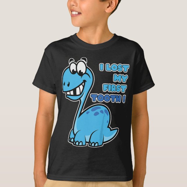 Camiseta Perdi Meu Primeiro Dente - Dinossauros Bonitos (Frente)