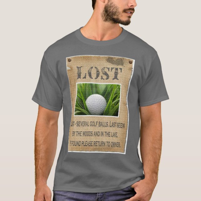 Camiseta PERDIDO - bola de golfe (Frente)