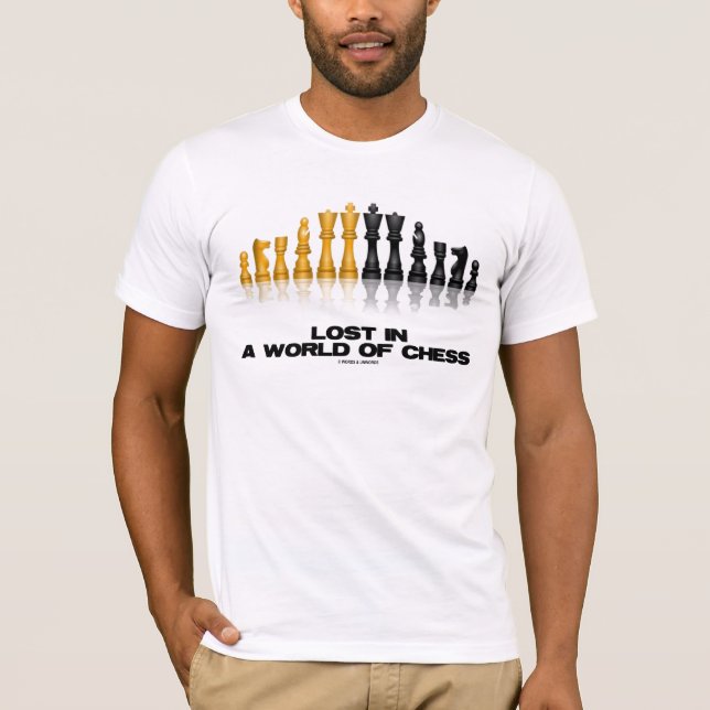 Camiseta Perdido Em Um Mundo De Xadrez (Conjunto Refletivo  (Frente)