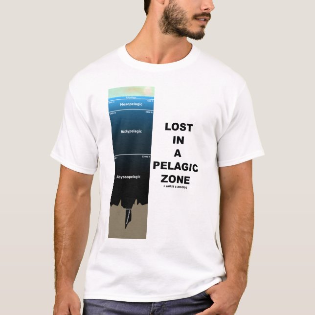 Camiseta Perdido em uma zona oceânica (oceanografia) (Frente)
