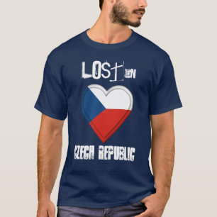 Camiseta Perdido no coração da bandeira da república checa