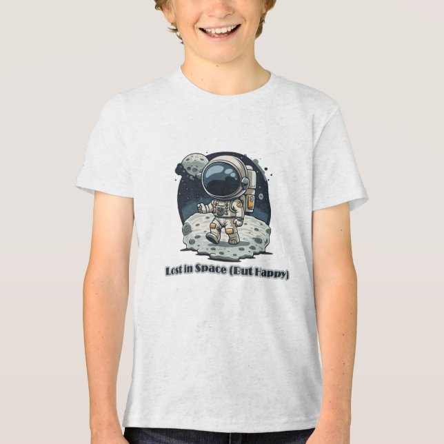 Camiseta Perdido no Espaço (Mas Feliz) – Design de Astronau (Frente)