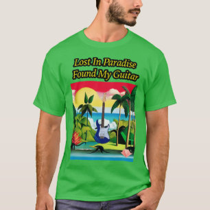 Camiseta Perdido No Paraíso Encontrou Minha Violão