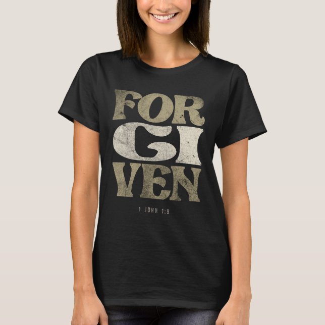 Camiseta Perdoado - 1 John 1:9 Bíblia Verse Christian (Frente)