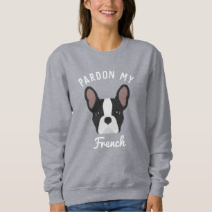Camiseta Perdoe meu francês Bulldog Francês preto e branco