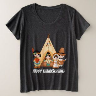 Camiseta Peregrinos e indianos da acção de graças