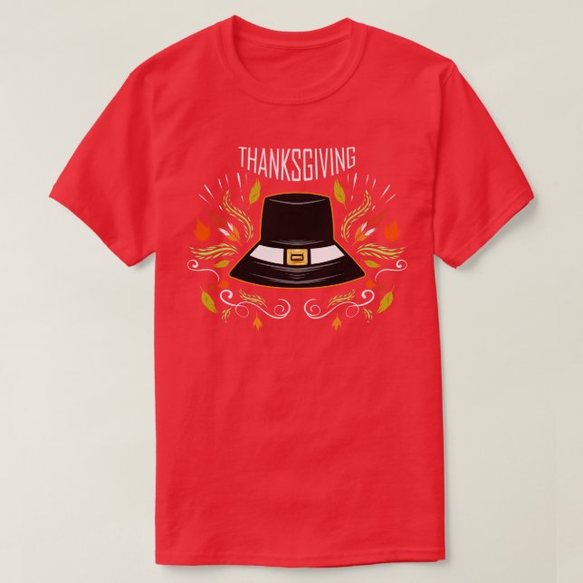 Camiseta Peregrinos Hat Ação de Graças (Frente do Design)