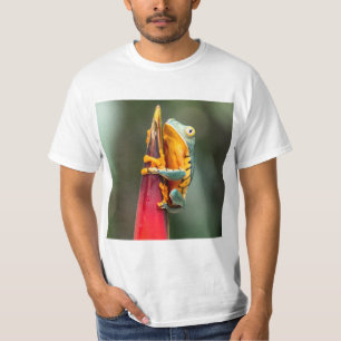 Camiseta Perereca de árvore de perna de tigre verde laranja
