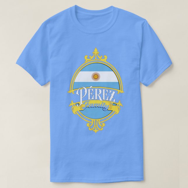 Camiseta Perez Family Argentina Flag (Frente do Design)