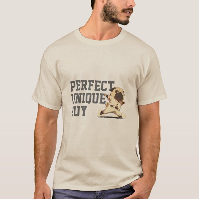 Camiseta PERFECT UNIQUE GUY Clever PUG Acronym Baseball (Frente)