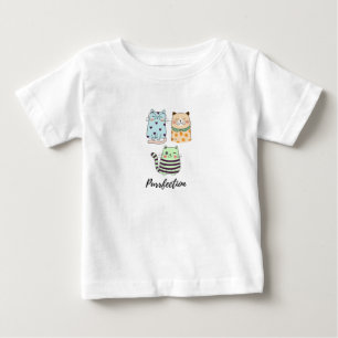 Camiseta Perfeição Fofa Arte de Gatos em Padrão Kawaii