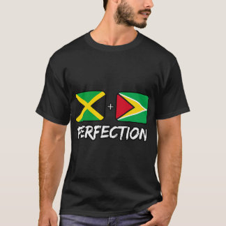Camiseta Perfeição jamaicana e guianense Misturar DNA Flag 