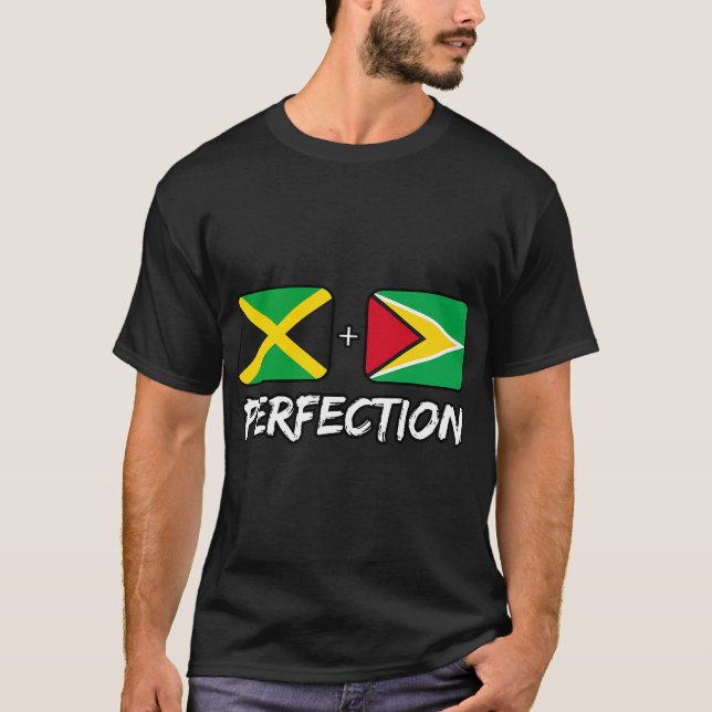 Camiseta Perfeição jamaicana e guianense Misturar DNA Flag  (Frente)