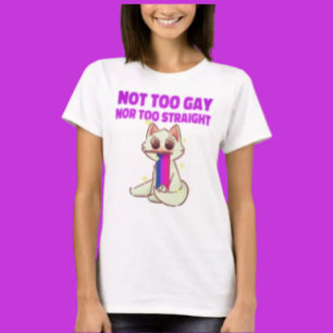 Camiseta Perfeitamente Bi: Gato nem Muito Gay nem Muito Hét