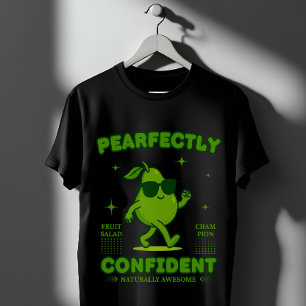 Camiseta PERfeitamente Confiante Piada de Pera Legal Fruta 