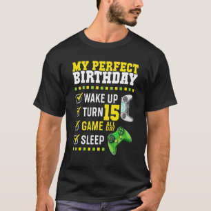 Camiseta Perfeito De Festa de aniversário 15 Para Jogador D
