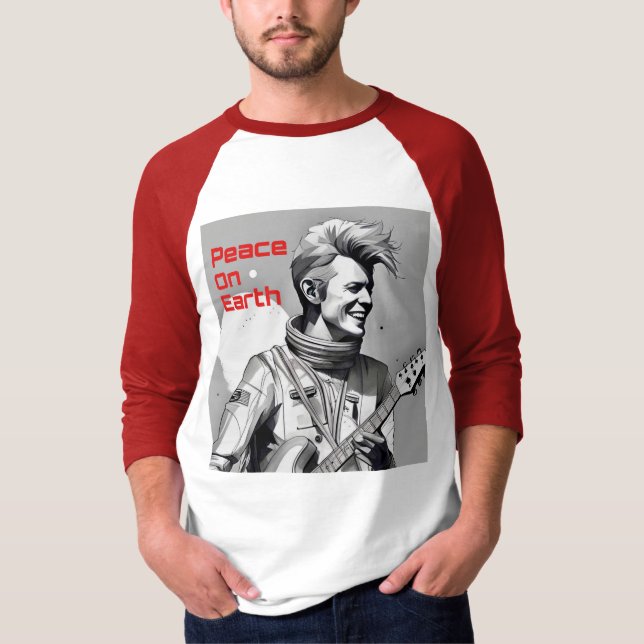 Camiseta Perfeito Oferece Paz Na Terra NY Men Raglan Shirt (Frente)