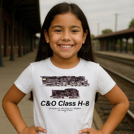 Camiseta Perfil da locomotiva a vapor C&O Classe H-8 Allegh