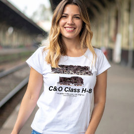 Camiseta Perfil da Locomotiva a Vapor C&O Classe H-8 Allegh
