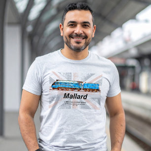 Camiseta Perfil da locomotiva LNER Classe A4 Mallard com ba