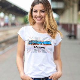 Camiseta Perfil da locomotiva LNER Classe A4 Mallard com ba