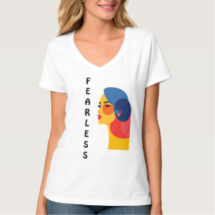 Camiseta Perfil da mulher Abstrato a negrito