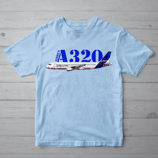 Camiseta Perfil de desenho de aquarela da aeronave A320