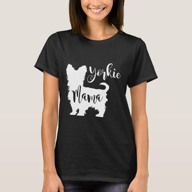 Camiseta Perfil de Mãe Yorkie Presente para Mãe de Yorkshir (Frente)