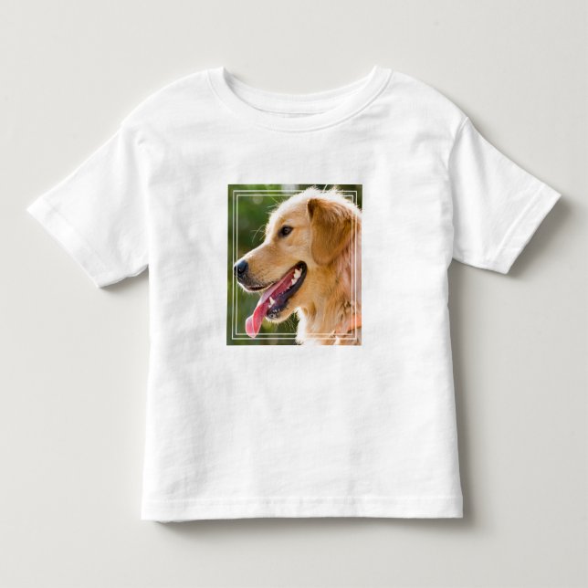 Camiseta Perfil De Retriever Do Ouro Com A Saída Da Língua (Frente)