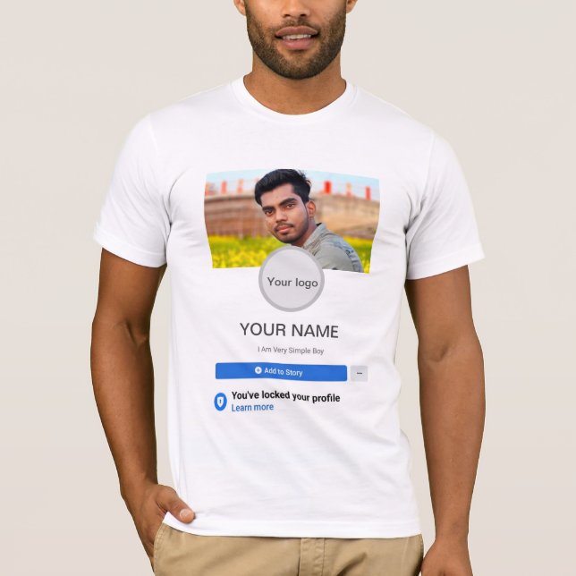 Camiseta Perfil do Facebook Camisa-T masculino (Frente)