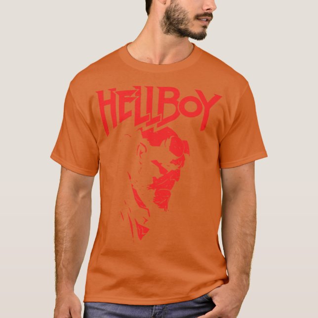 Camiseta Perfil do Hellboy presente menino (Frente)