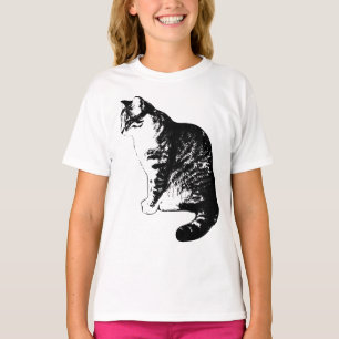 Camiseta Perfil do Lado de Tinta Gata com Separação