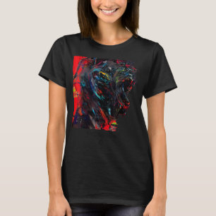 Camiseta Perfil do lado negro vermelho de um cão