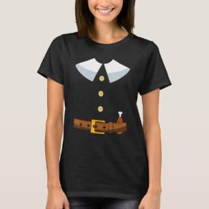Camiseta Pergrim Costume Collar Ação de Graças Dia da Turqu