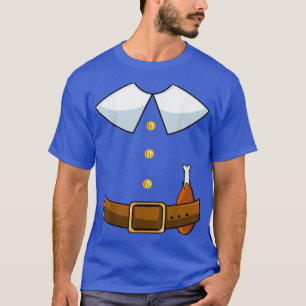 Camiseta Pergrim Costume Collar Ação de Graças Dia da Turqu