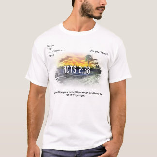 Camiseta Pergunta da repartição do 2:38 dos atos