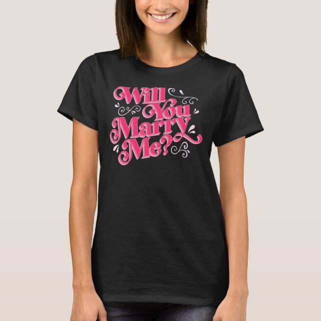 Camiseta Pergunta surpresa sobre o Casado de Proposta de Ca (Frente)